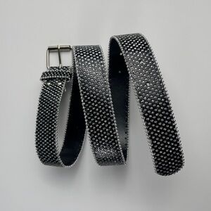 Sparkly Black Textured Belt